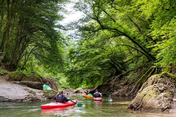 Kayak auf dem Obersauer Stausee in Lultzhausen